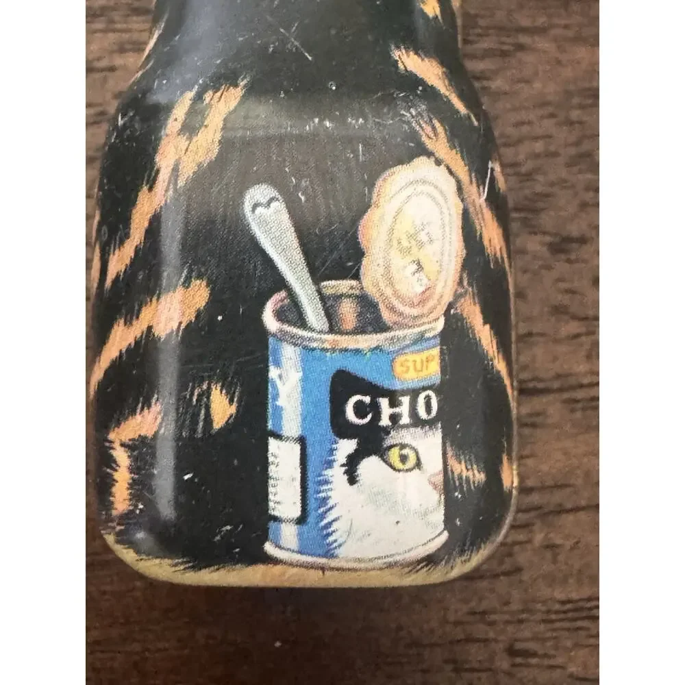 Vintage Hunkydory Design Dana Kubick Cat Tin Trinket Box Tinware Cat Lady 1986